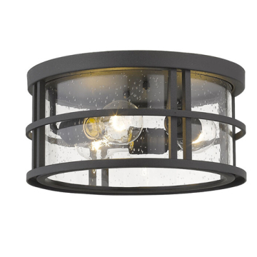 Z-Lite Jordan 12" 3-Light Outdoor Flush Mount - 120V - Black