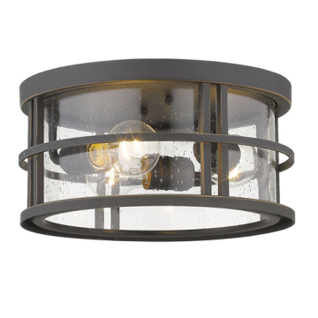 Z-Lite Jordan 12" 3-Light Outdoor Flush Mount - 120V - Oil Rubbed Bronze