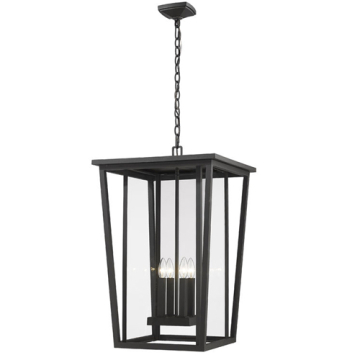 Z-Lite Seoul 28" 4-Light Outdoor Pendant - 120V - Black