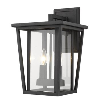 Z-Lite Seoul 15" 2-Light Outdoor Wall Sconce - 120V - Black