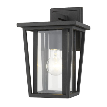 Z-Lite Seoul 12" 1-Light Outdoor Wall Sconce - 120V - Black