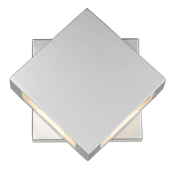 Z-Lite Quadrate 9" 2-Light LED Outdoor Wall Sconce - 2700K - 120V - Silver