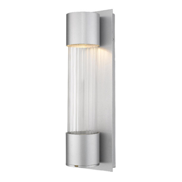 Z-Lite Striate 17" 1-Light LED Outdoor Wall Sconce - 2700K - 120V - Silver
