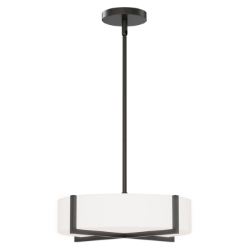 Maxim Lighting Dexter 15" LED Flush Mount / Pendant Convertibie - 1,260 Lumens - 18W - 3000K - 120-277V - Black - White Glass