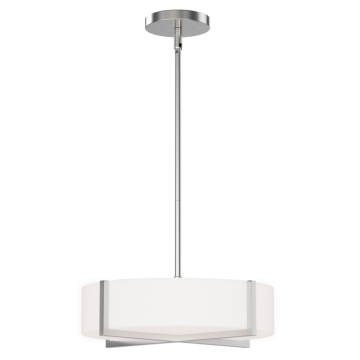 Maxim Lighting Dexter 15" LED Flush Mount / Pendant Convertibie - 1,260 Lumens - 18W - 3000K - 120-277V - Satin Nickel - White Glass