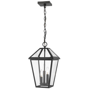 Z-Lite Talbot 18" 3-Light Outdoor Pendant - 120V - Black