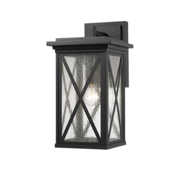 Z-Lite Brookside 1-Light Large Outdoor Wall Sconce - 120V - Black