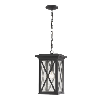 Z-Lite Brookside 1-Light Outdoor Pendant - 120V - Black