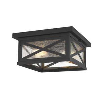 Z-Lite Brookside 2-Light Outdoor Flush Mount - 120V - Black