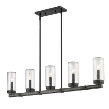 Z-Lite Marlow 5-Light Outdoor Linear Chandelier - 120V - Ashen Barnboard