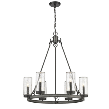 Z-Lite Marlow 6-Light Outdoor Chandelier - 120V - Ashen Barnboard