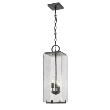 Z-Lite Sana 3-Light Outdoor Pendant - 120V - Black / Seedy