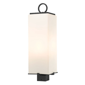 Z-Lite Sana 3-Light Outdoor Square Post Mount Fixture - 120V - Black / White Opal