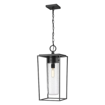 Z-Lite Sheridan 23" 1-Light Outdoor Pendant - 120V - Black / Seedy