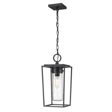Z-Lite Sheridan 17" 1-Light Outdoor Pendant - 120V - Black / Seedy