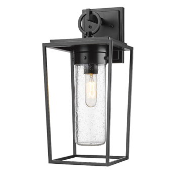Z-Lite Sheridan 18" 1-Light Outdoor Wall Sconce - 120V - Black / Seedy