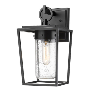 Z-Lite Sheridan 13" 1-Light Outdoor Wall Sconce - 120V - Black / Seedy
