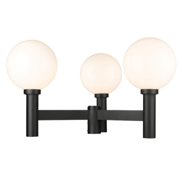 Z-Lite Laurent 3-Light Large Outdoor Round Post Mount Fixture - 120V - Black / Opal