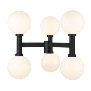 Z-Lite Laurent 6-Light Large Outdoor Round Post Mount Fixture - 120V - Black / Opal