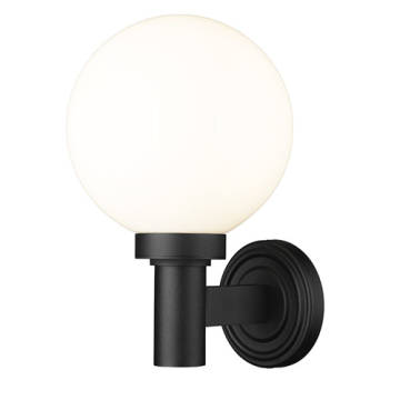 Z-Lite Laurent 8" 1-Light Outdoor Wall Sconce - 120V - Black / Opal