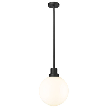 Z-Lite Laurent 12" 1-Light Outdoor Pendant - 120V - Black / Opal