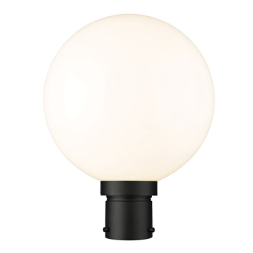 Z-Lite Laurent 1-Light Large Outdoor Round Post Mount Fixture - 120V - Black / Opal