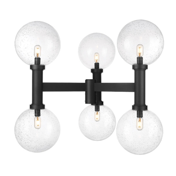 Z-Lite Laurent 6-Light Large Outdoor Round Post Mount Fixture - 120V - Black / Clear Seedy