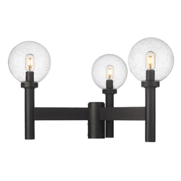Z-Lite Laurent 3-Light Medium Outdoor Round Post Mount Fixture - 120V - Black / Clear Seedy