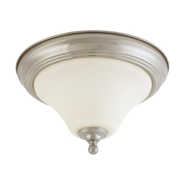 SATCO|NUVO Dupont 1-Light Flush Mount - 11" - Brushed Nickel / Satin White Glass