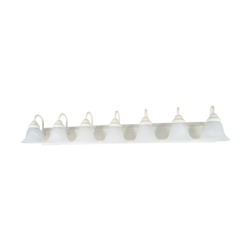 SATCO|NUVO Ballerina 7-Light Vanity Fixture - 48" - Textured White / Alabaster Glass