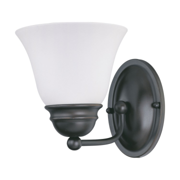 SATCO|NUVO Empire 1-Light Vanity Fixture - Mahogany Bronze / Frosted Glass