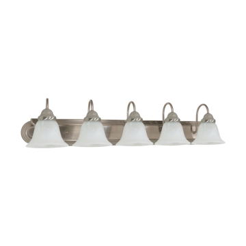 SATCO|NUVO Ballerina 5-Light Vanity Fixture - 36" - Brushed Nickel / Alabaster Glass