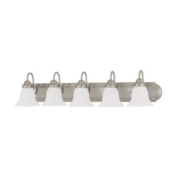 SATCO|NUVO Ballerina 5-Light Vanity Fixture - 36" - Brushed Nickel / Frosted Glass