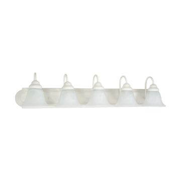 SATCO|NUVO Ballerina 5-Light Vanity Fixture - 36" - Textured White / Alabaster Glass