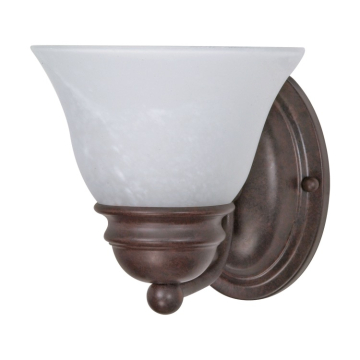 SATCO|NUVO Empire 1-Light Vanity Fixture - Old Bronze / Alabaster Glass