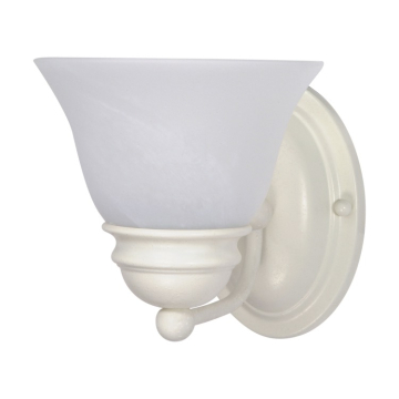 SATCO|NUVO Empire 1-Light Vanity Fixture - Textured White / Alabaster Glass