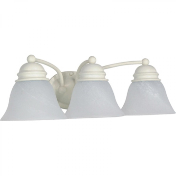 SATCO|NUVO Empire 3-Light Vanity Fixture - 21" - Textured White / Alabaster Glass