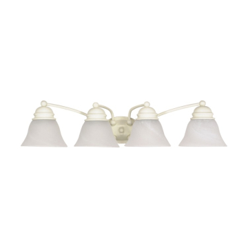 SATCO|NUVO Empire 4-Light Vanity Fixture - 29" - Textured White / Alabaster Glass