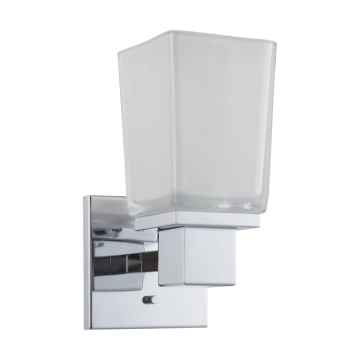 SATCO|NUVO Parker 1-Light Vanity Fixture - 5" - Polished Chrome / Etched Glass