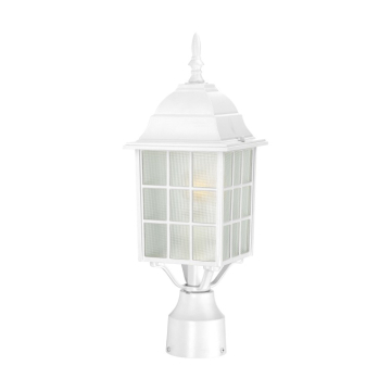 SATCO|NUVO Adams 1-Light Post Top Lantern - 17" - White / Frosted Glass