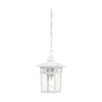 SATCO|NUVO Cove Neck 1-Light Hanging Lantern - White / Clear Seeded Glass