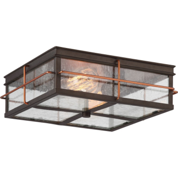 SATCO|NUVO Howell 2-Light Outdoor Flush Mount - Bronze / Copper Accents - Lamp Included