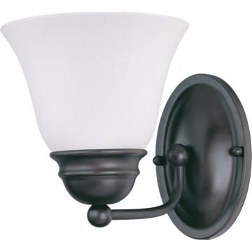 SATCO|NUVO Empire 1-Light Vanity Fixture - 6" - Mahogany Bronze / Frosted Glass