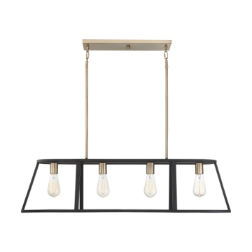 SATCO|NUVO Chassis 4-Light Island Pendant - Copper Brushed Brass / Matte Black