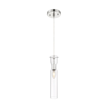 SATCO|NUVO Spyglass Mini Pendant - Polished Nickel - Clear Glass Shade