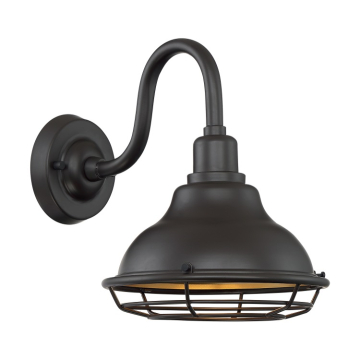 SATCO|NUVO Newbridge 1-Light Outdoor Wall Light - Dark Bronze / Gold