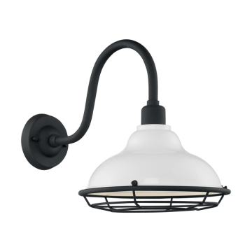 SATCO|NUVO Newbridge 1-Light Large Outdoor Wall Light - Gloss White / Textured Black
