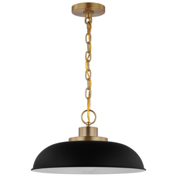 SATCO|NUVO Colony 1-Light Small Pendant - Matte Black / Burnished Brass