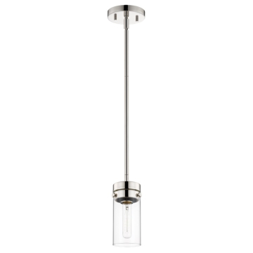 SATCO|NUVO Intersection Mini Pendant - Polished Nickel - Clear Glass Shade