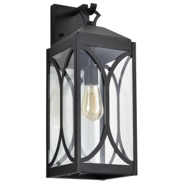 SATCO|NUVO Oaklyn 1-Light Large Outdoor Wall Lantern - Matte Black / Clear Glass